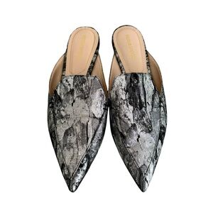 Nicholas Kirkwood Silver Gray Flats Mules